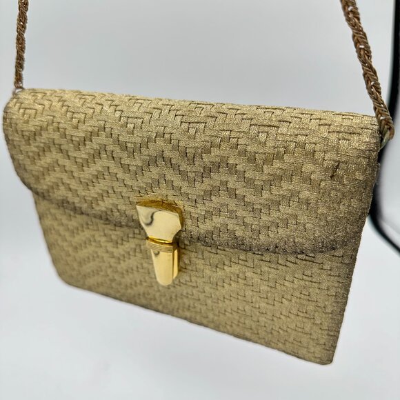 Gucci *Rare* Vintage Gold Woven Shoulder Bag (1968-1972) - Picture 6 of 14